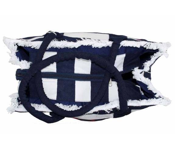 Casabiancheria.it | Borsa da mare con cerniera Summer Vibes borsa da spiaggia in tessuto con tasche e cerniera