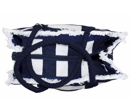 Casabiancheria.it | Borsa da mare con cerniera Summer Vibes borsa da spiaggia in tessuto con tasche e cerniera