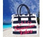 Casabiancheria.it | Borsa da mare con cerniera Summer Vibes borsa da spiaggia in tessuto con tasche e cerniera