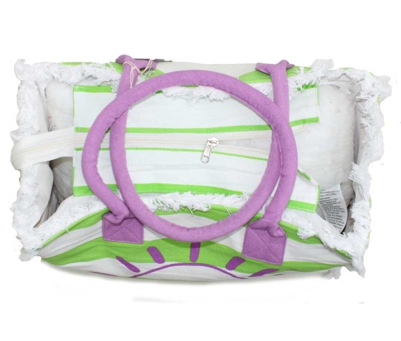 Casabiancheria.it | Borsa da mare con cerniera Summer Vibes borsa da spiaggia in tessuto con tasche e cerniera