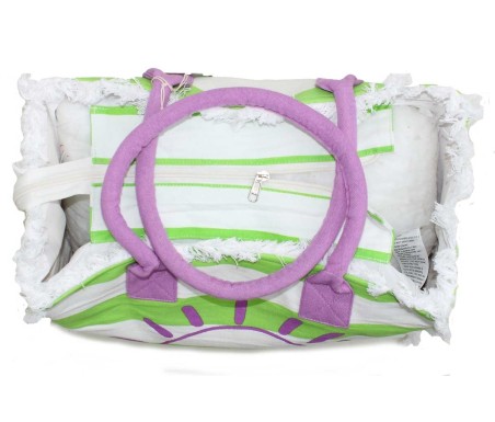 Casabiancheria.it | Borsa da mare con cerniera Summer Vibes borsa da spiaggia in tessuto con tasche e cerniera