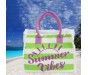 Casabiancheria.it | Borsa da mare con cerniera Summer Vibes borsa da spiaggia in tessuto con tasche e cerniera