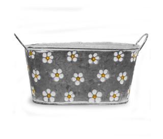 Casabiancheria.it | Portavaso Foxglove in metallo zincato con manici vasetti in metallo portavaso da interno e esterno