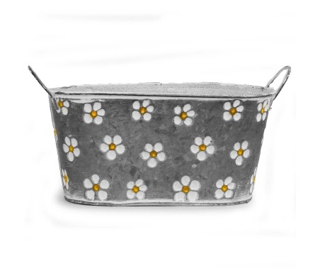 Casabiancheria.it | Portavaso Foxglove in metallo zincato con manici vasetti in metallo portavaso da interno e esterno