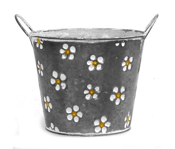 Casabiancheria.it | Portavaso Foxglove in metallo zincato con manici vasetti in metallo portavaso da interno e esterno