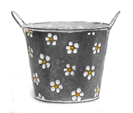 Casabiancheria.it | Portavaso Foxglove in metallo zincato con manici vasetti in metallo portavaso da interno e esterno