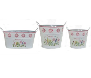 Casabiancheria.it | Portavaso Galanthus in metallo zincato con manici vasetti in metallo portavaso da interno e esterno 2