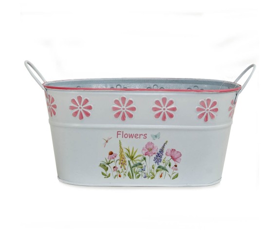 Casabiancheria.it | Portavaso Galanthus in metallo zincato con manici vasetti in metallo portavaso da interno e esterno