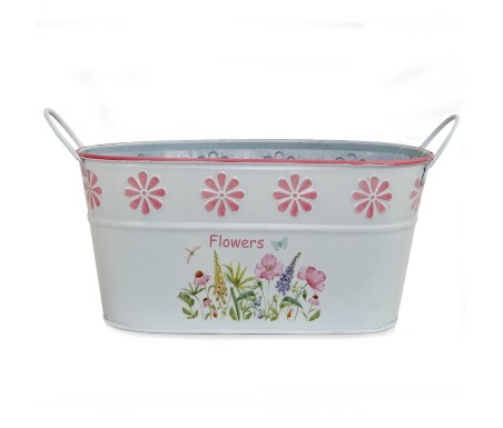 Casabiancheria.it | Portavaso Galanthus in metallo zincato con manici vasetti in metallo portavaso da interno e esterno