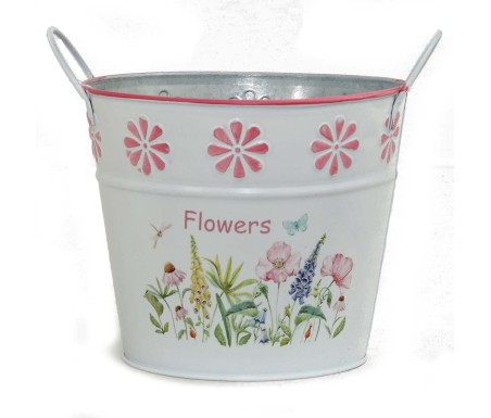 Casabiancheria.it | Portavaso Galanthus in metallo zincato con manici vasetti in metallo portavaso da interno e esterno