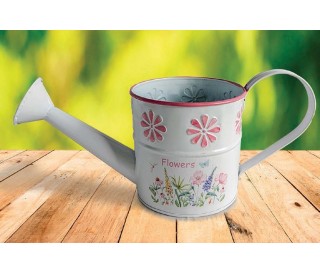 Casabiancheria.it | Portavaso Galanthus annaffiatoio in metallo zincato con manici vasetti in metallo portavaso da interno e est 2