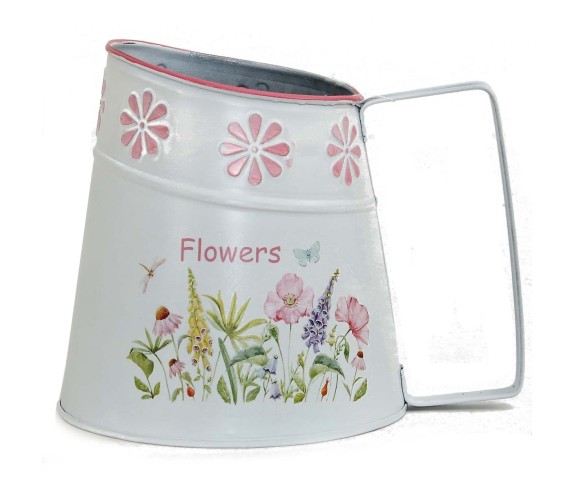 Casabiancheria.it | Portavaso Galanthus caraffa in metallo zincato con manici vasetti in metallo portavaso da interno e esterno