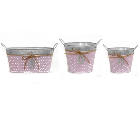 Casabiancheria.it | Portavaso 23149000 in metallo zincato con manici vasetti in metallo portavaso da interno e esterno