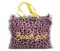 Casabiancheria.it | Borsa da mare con cerniera Leopard 40x30x18 cm borse mare con frange borse mare in tessuto