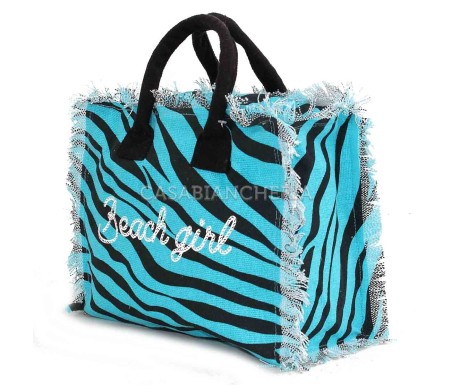 Casabiancheria.it | Borsa da mare hand bag Zebra con cerniera borse mare piccole amazon borse mare in tessuto