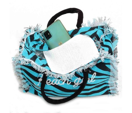 Casabiancheria.it | Borsa da mare hand bag Zebra con cerniera borse mare piccole amazon borse mare in tessuto