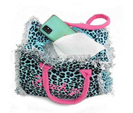 Casabiancheria.it | Borsa da mare hand bag Leopard con cerniera borse mare piccole amazon borse mare in tessuto