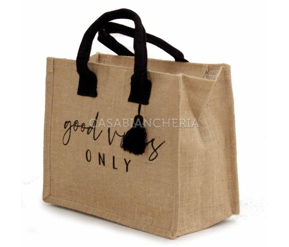 Casabiancheria.it | Borsa da mare hand bag Good Vibes in juta borsa mare saint barth amazon borsa mare piccola in tessuto