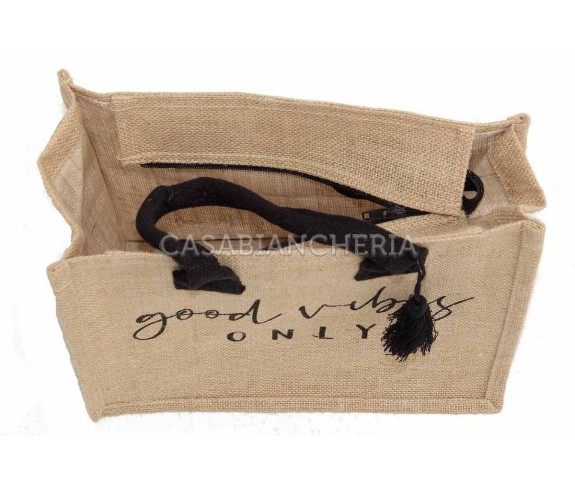 Casabiancheria.it | Borsa da mare hand bag Good Vibes in juta borsa mare saint barth amazon borsa mare piccola in tessuto