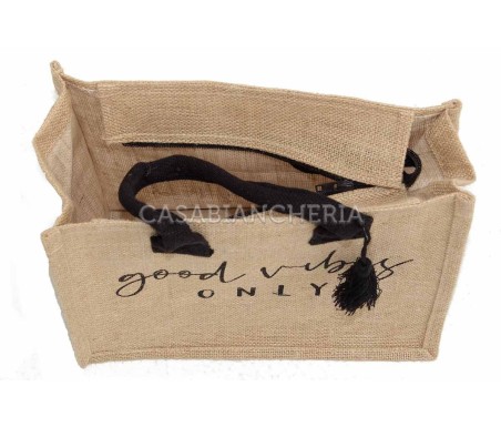 Casabiancheria.it | Borsa da mare hand bag Good Vibes in juta borsa mare saint barth amazon borsa mare piccola in tessuto