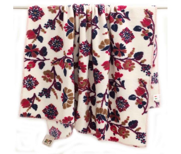 Casabiancheria.it | Plaid di lana cotta Flowers plaid in lana ricamati amazon plaid per divano letto