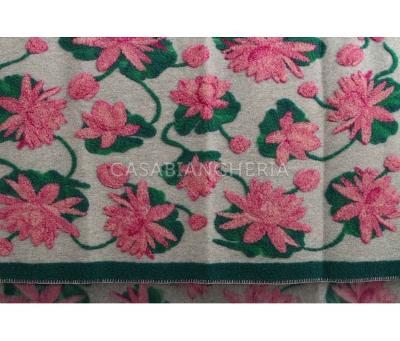 Casabiancheria.it | Plaid di lana cotta Blumen 150x200 con bordo plaid in lana ricamati amazon plaid per divano e letto