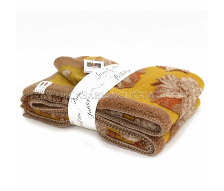 Casabiancheria.it | Plaid di lana cotta Blumen 150x200 con bordo plaid in lana ricamati amazon plaid per divano e letto