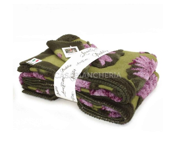 Casabiancheria.it | Plaid di lana cotta Blumen 150x200 con bordo plaid in lana ricamati amazon plaid per divano e letto