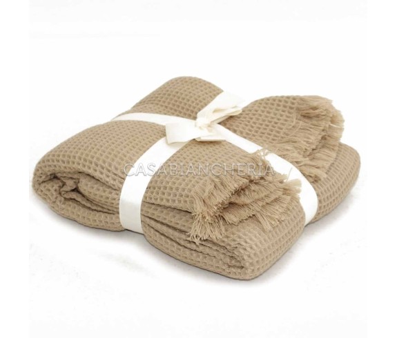Casabiancheria.it | Plaid con frange Diana 140x180 a nido d’ape plaid amazon plaid caldi 