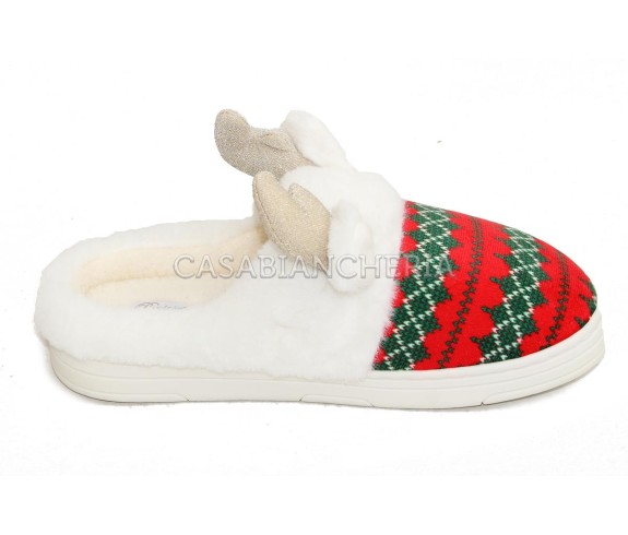 Casabiancheria.it | Pantofole donna natalizie in peluche Renna con antiscivolo Ciabatte Pelose Pantofole natalizie Pelliccia Com