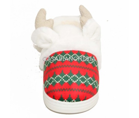 Casabiancheria.it | Pantofole donna natalizie in peluche Renna con antiscivolo Ciabatte Pelose Pantofole natalizie Pelliccia Com