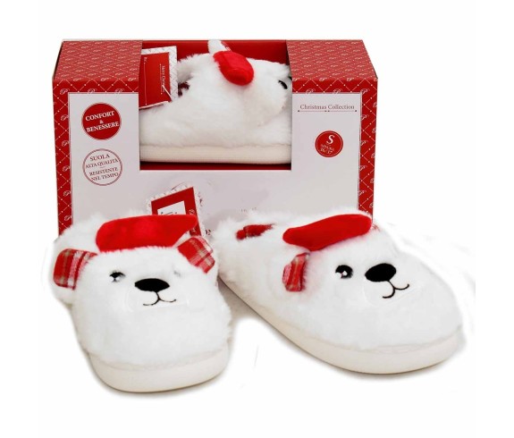 Casabiancheria.it | Pantofole natalizie in peluche Snow con antiscivolo Ciabatte Pelose Pantofole natalizie Pelliccia Comode Mor