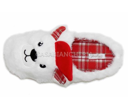 Casabiancheria.it | Pantofole natalizie in peluche Snow con antiscivolo Ciabatte Pelose Pantofole natalizie Pelliccia Comode Mor