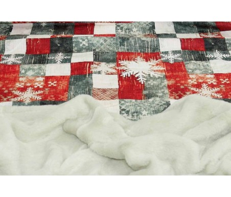 Casabiancheria.it | Plaid imbottito velvet Snow con retro in ecopelliccia plaid imbottito amazon coperte di pelliccia ecologica