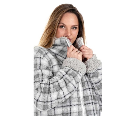 Casabiancheria.it | Felpone con cerniera Oregon in agnellino vestaglia da camera in pile amazon vestaglia in pile