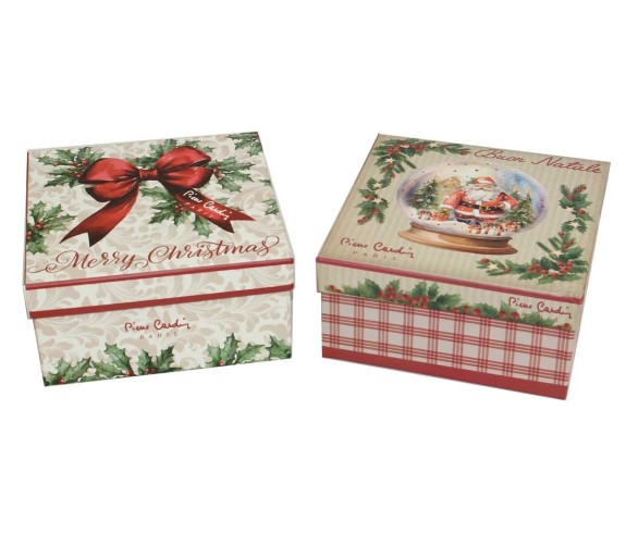 Casabiancheria.it | Set 2 strofinacci natalizio Pierre Cardin Christmas in scatola regalo libro confezione strofinacci di Natale
