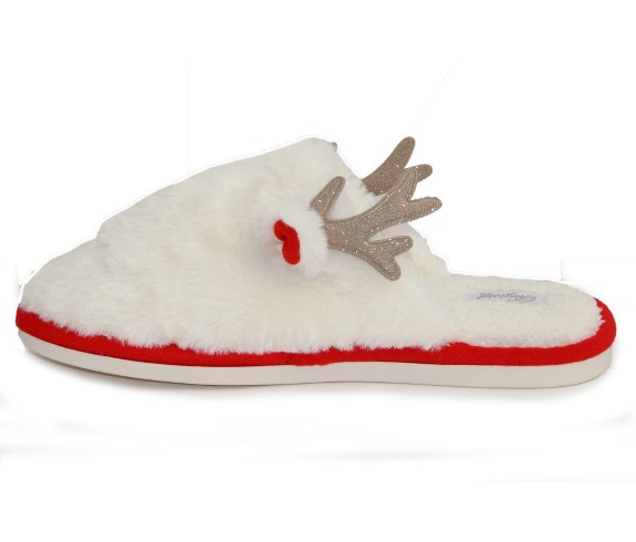 Casabiancheria.it | Pantofole donna natalizie in peluche Deer con antiscivolo Ciabatte Pelose Pantofole natalizie Pelliccia Como