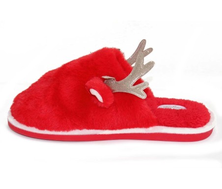 Casabiancheria.it | Pantofole donna natalizie in peluche Deer con antiscivolo Ciabatte Pelose Pantofole natalizie Pelliccia Como