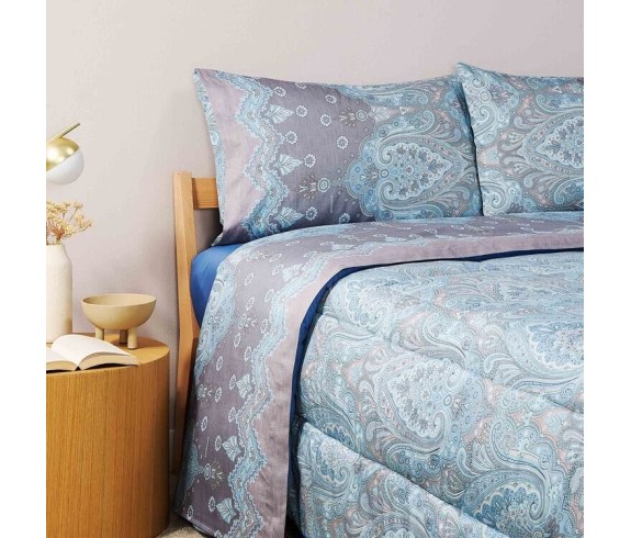 Casabiancheria.it | Completo lenzuola matrimoniale Granfoulard Bassetti Isolabella in raso di cotone lenzuola granfoulard basset