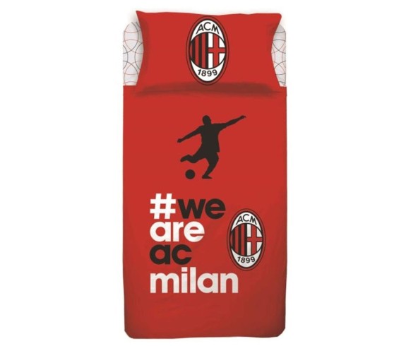 Casabiancheria.it | Completo lenzuola Rossonero Milan prodotto ufficiale lenzuola Milan amazon lenzuola Milan singolo 1 piazza e