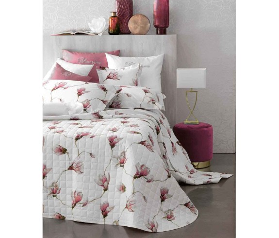 Casabiancheria.it | Copriletto trapuntato matrimoniale Blumarine Montpellier in percalle di cotone trapuntino da mezza stagione