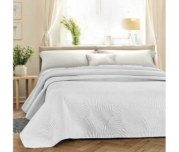 Copriletto trapuntato matrimoniale Manaus primavera estate tinta unita - Casabiancheria.it