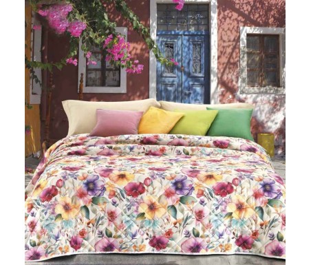 Copriletto trapuntato GFFerrari Primavera Colorata eleganza e comfort per la tua camera - Casabiancheria.it