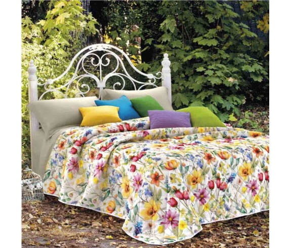 Copriletto trapuntato GFFerrari Primavera Garden eleganza e comfort per la tua camera - Casabiancheria.it