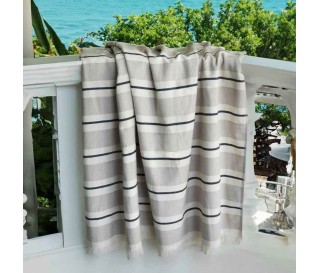 Telo mare fouta di spugna jacquard Maiorca 100x200 cm con frange - Casabiancheria.it 2