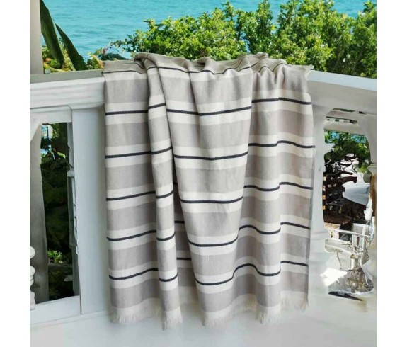 Telo mare fouta di spugna jacquard Maiorca 100x200 cm con frange - Casabiancheria.it
