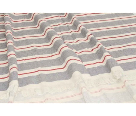 Telo mare fouta di spugna jacquard Maiorca 100x200 cm con frange - Casabiancheria.it