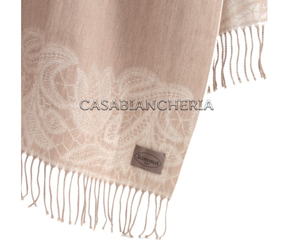 Plaid di lana merinos Somma Leavers | Casabiancheria