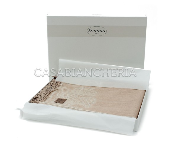 Plaid di lana merinos Somma Leavers | Casabiancheria