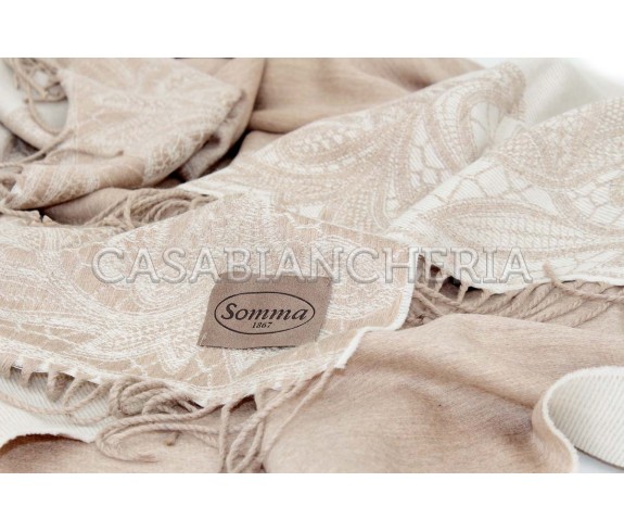 Plaid di lana merinos Somma Leavers | Casabiancheria